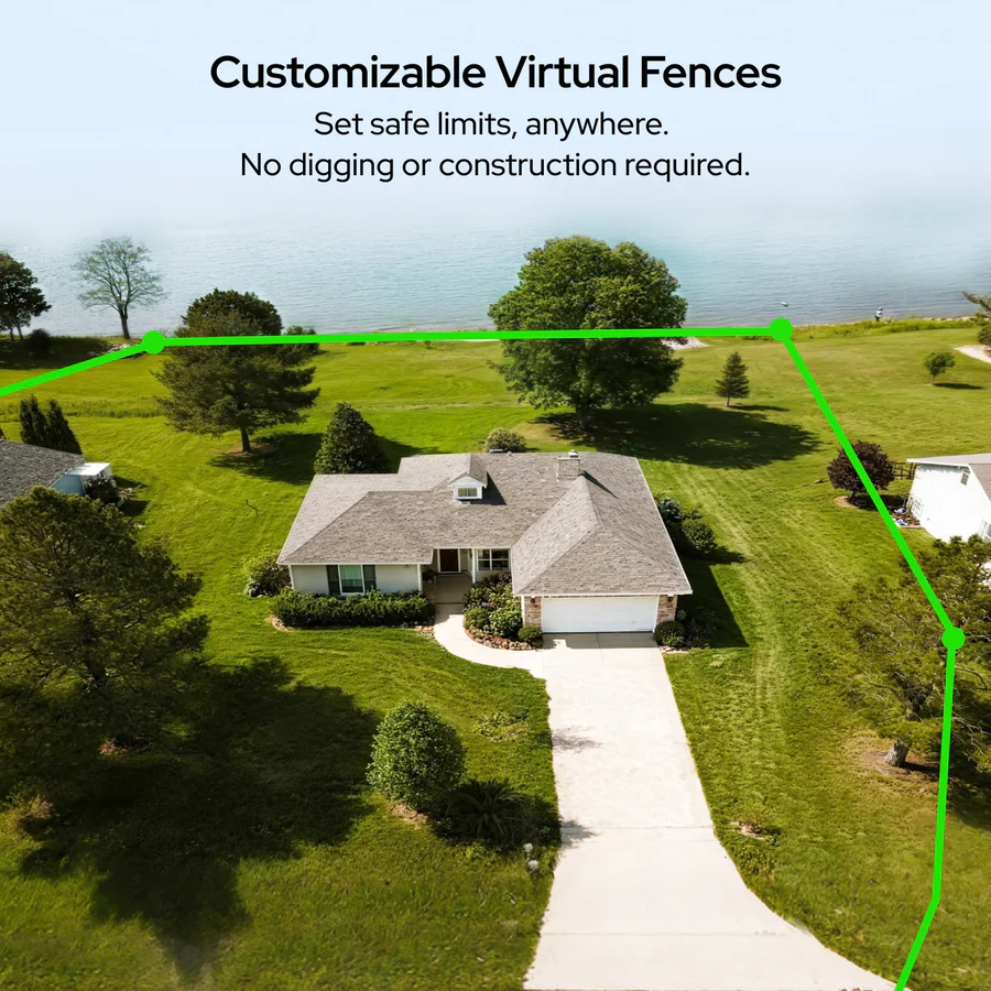 customizable virtual fence around home property