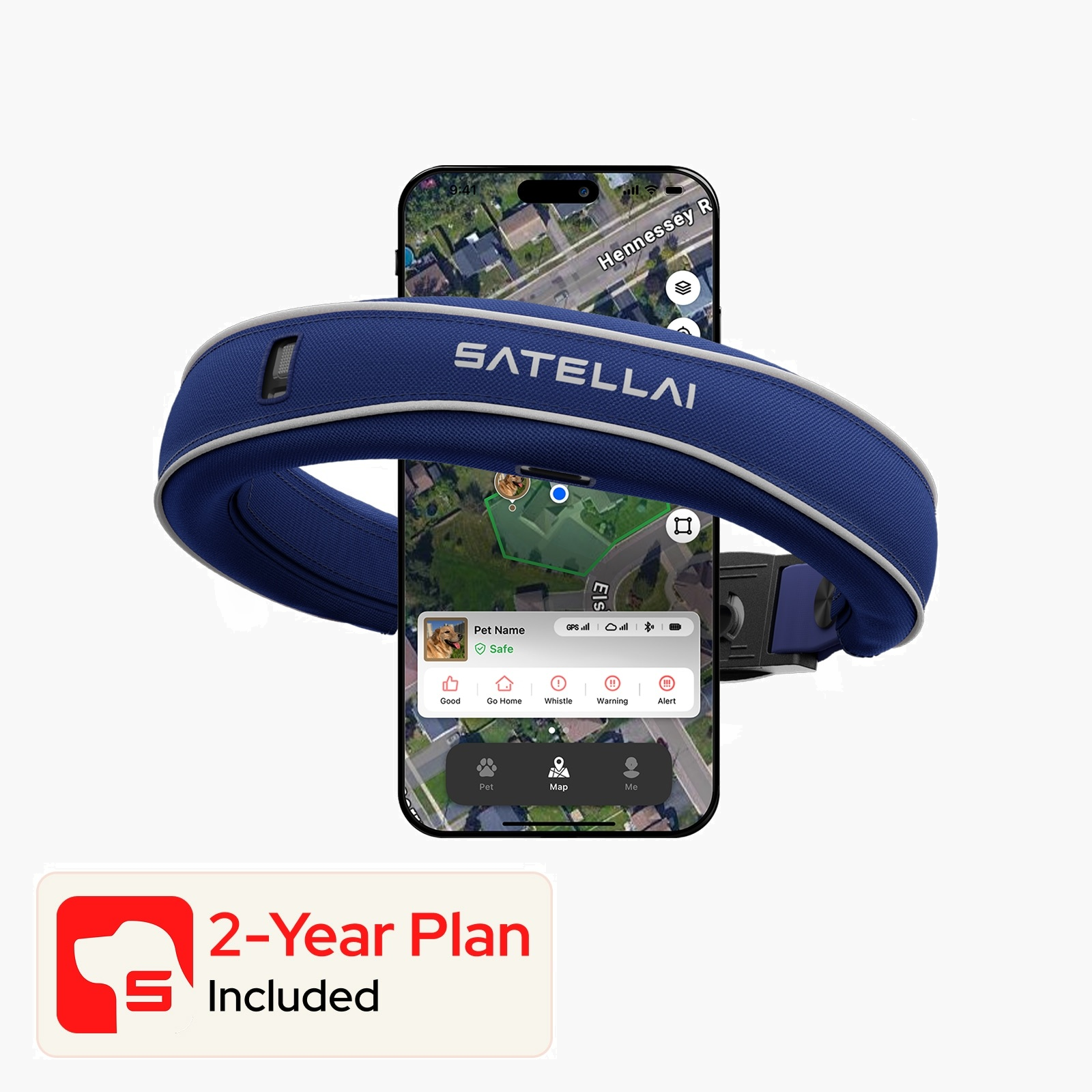 SATELLAI Collar + 2-year Plan +Accessories + Bundle — Smart Collar and GPS Dog Fence