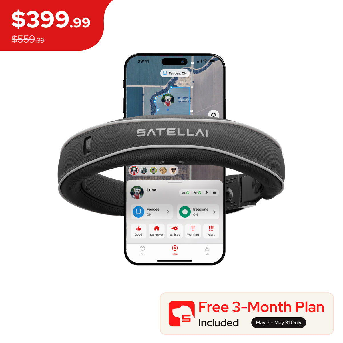 SATELLAI Collar — Smart Collar and GPS Dog Fence