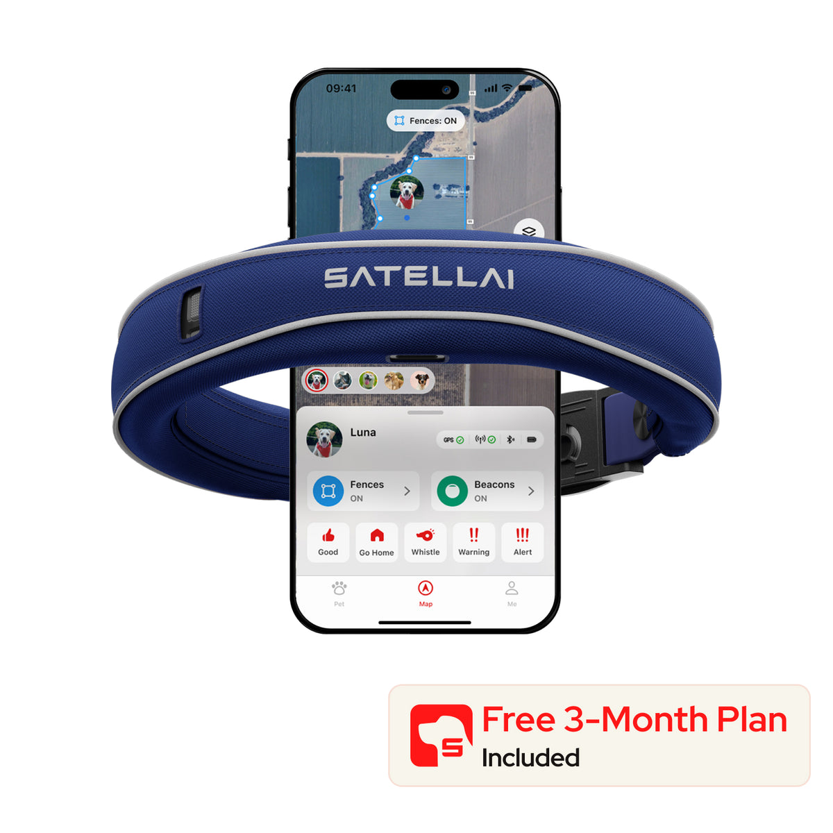 SATELLAI Collar GPS virtual fence dog collar