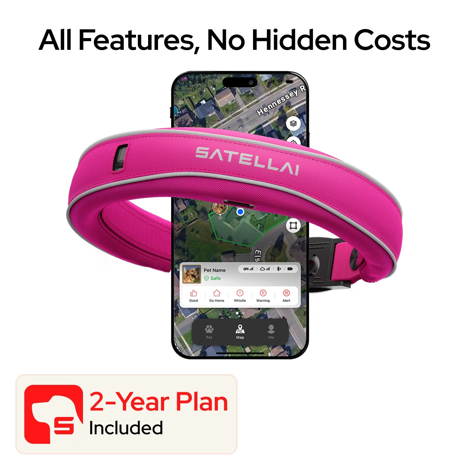 Smart Dog Collar GPS Virtual Fence Health Monitor – SATELLAI