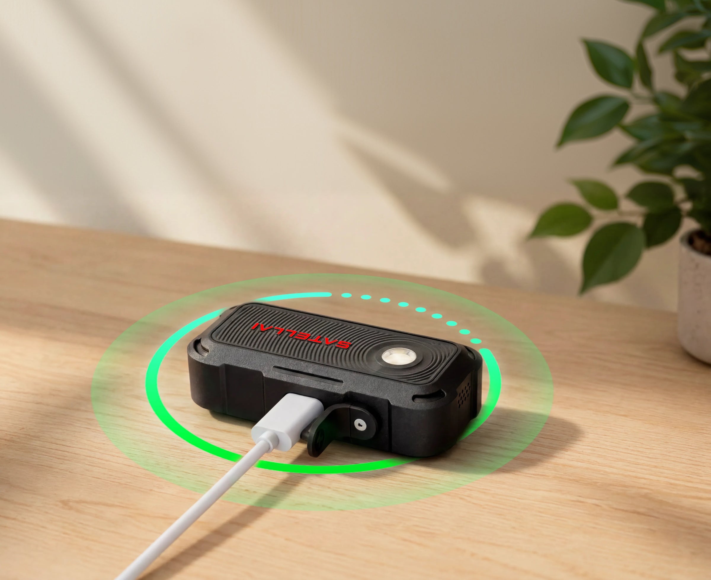 SATELLAI Collar Go charging on a table