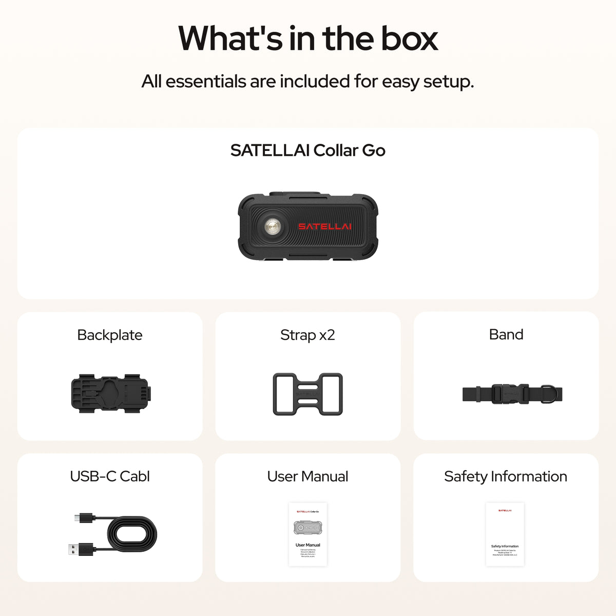 SATELLAI Collar Go Smart GPS Dog Collar with Live Tracking & Health Monitoring