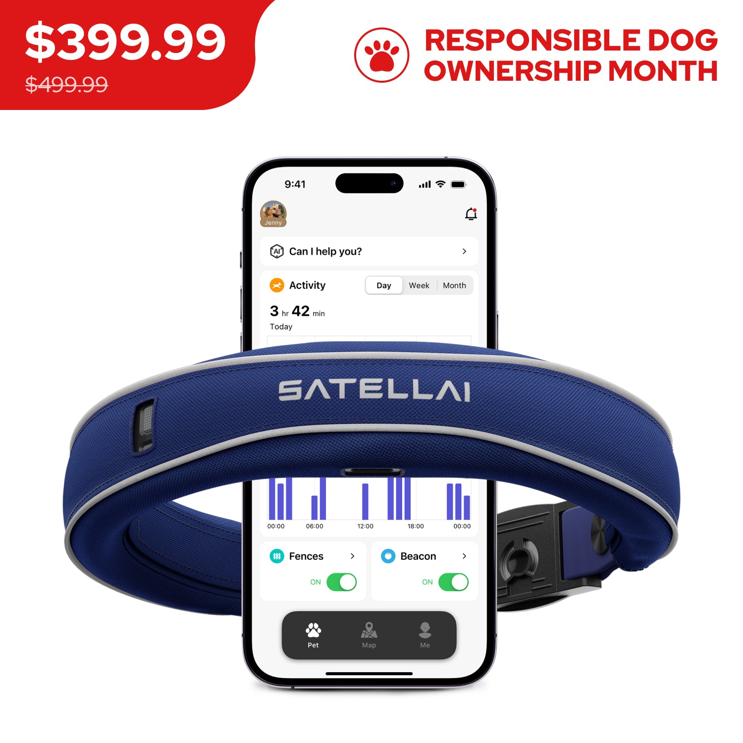 SATELLAI Collar — Smart Collar and GPS Dog Fence
